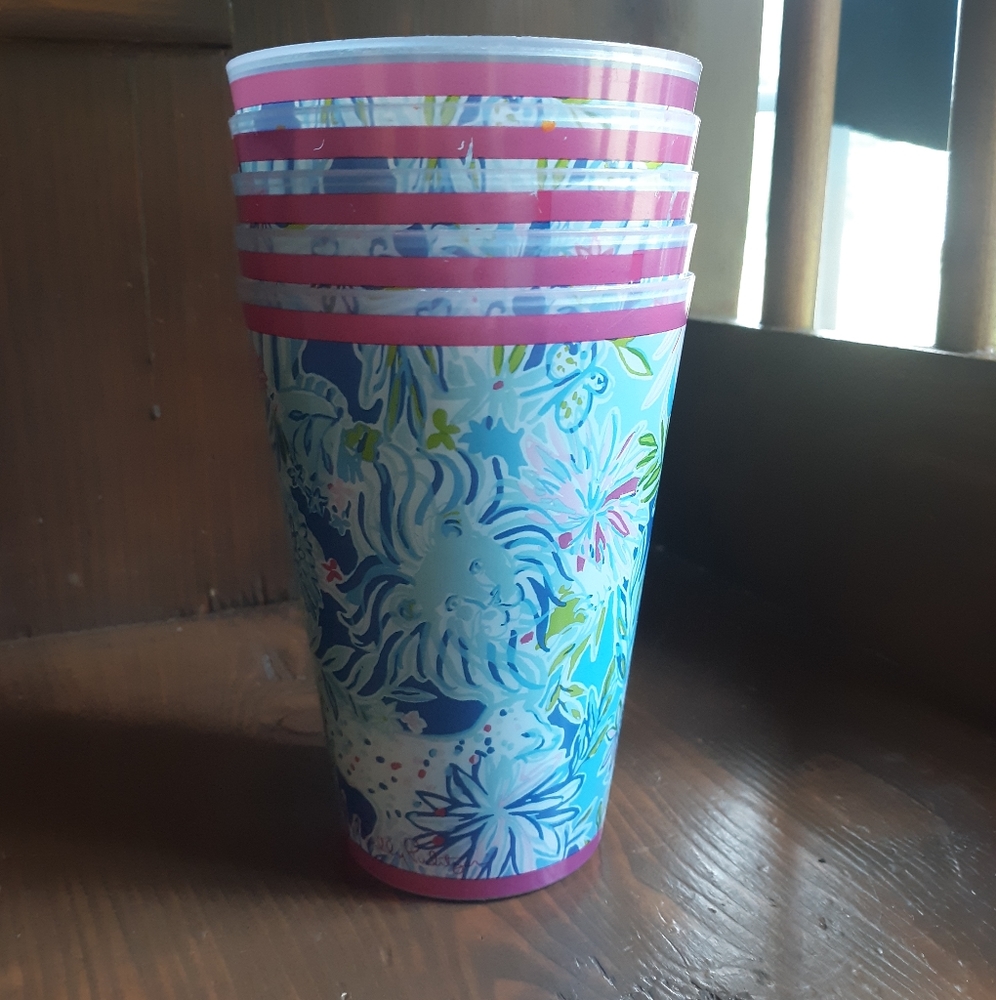 set of 5 lilly pulitzer cups